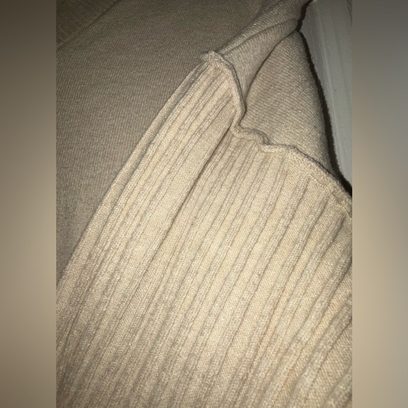 Pink Lily Oversized Tan Knit Sweater | V-Neck Cozy Pullover - Picture 5 of 5